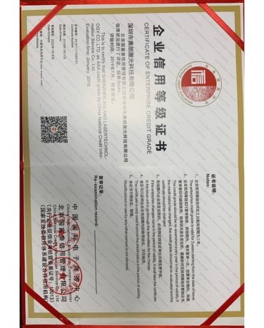 Certificate of Enterprise Credit Grade