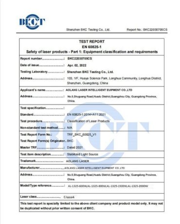 Factory EN ISO 1155360825 Report